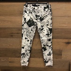 7 For All Mankind Floral Ankle Skinny Jeans